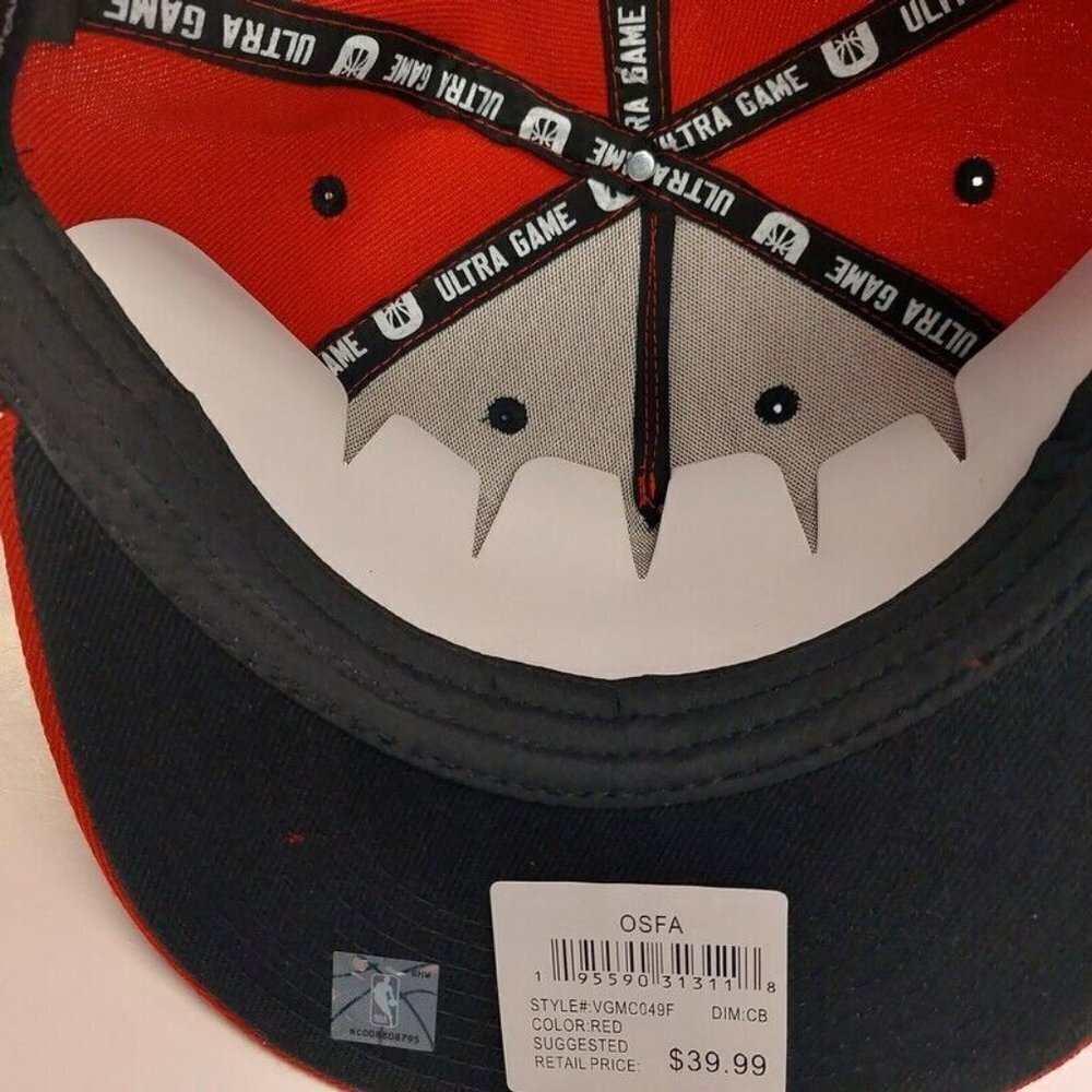 Ultra Game Men's Chicago Bulls Snapback Hat Cap Red One Size Fits Most - Picture 7 of 7